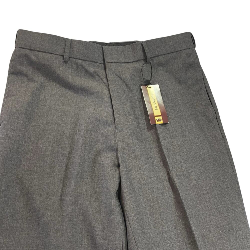Louis Martin Dress Pants Men's Fit 34x31 (36 Tag) Charcoal Gray Poly Wool Blend
